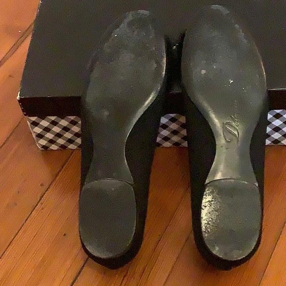 Delman black flats with mink bows sz 8 - Picture 4 of 4